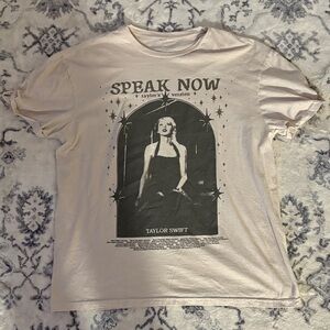 Taylor Swift Cream and Black Short Sleeve Tee